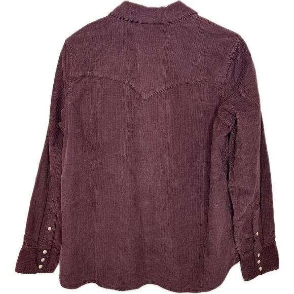 Faherty Women’s Stretch Western Shirt Catawaba Grape Purple Corduroy S NWT - Picture 3 of 9